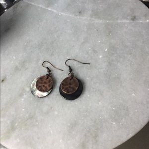 Mother of pearl and copper tone earrings